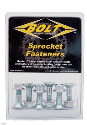 Bolt MC Hardware Sprocket Fasteners - Silver Motorcycle Dirt Bike 2008-HS S