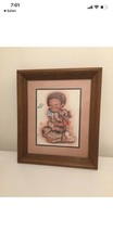 K smith African America Little boy vintage painting from 70s 80s framed