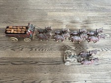 Vintage Cast Iron Clydesdale Horse drawn Beer Wagon