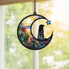 Personalized Dog Memorial Suncatcher, Custom Dog Loss Sympathy Window Hanging