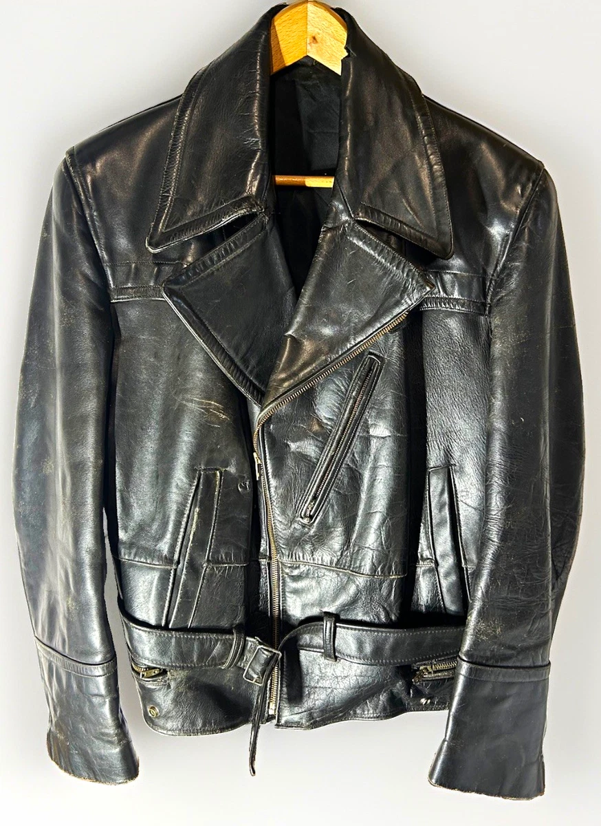 Black Leather 1950s Vintage Outerwear Coats & Jackets for Men for