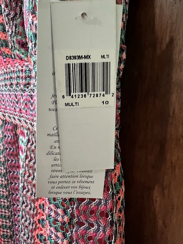 Donna Morgan Women's Sleeveless Multicolor Geometric V-Neck Dress Size 10 NWT - Picture 2 of 4