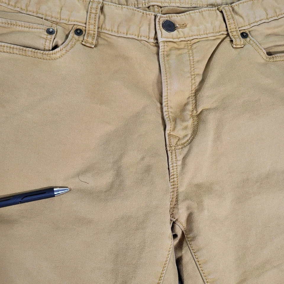 Pantalones de jean de viaje Banana Republic para hombre 34x32 (se adapta a 34x30) ajustados elásticos mostaza Foto 4 de 4