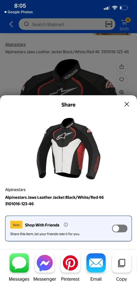 Jaqueta de couro Alpinestars Jaws preto/branco/vermelho46 - Imagem 2 de 4