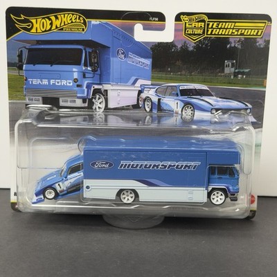 Hot Wheels Premium Team Transport Ford Capri GR5 & Fleet Flyer Blue #88