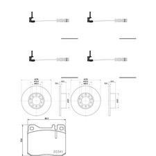 HELLA PAGID BREMSENSET 278mm VORNE passend für MERCEDES W123 S123 C123