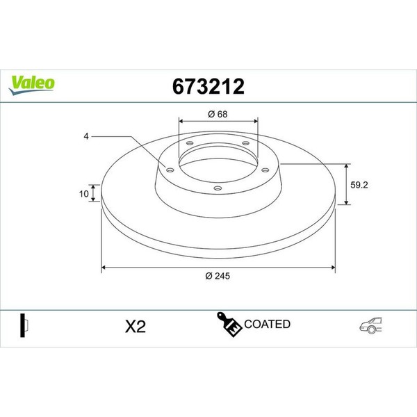 2X Valeo 673212 Bremsscheibe FüR Audi 80 B4 B3 100 C3 90 B3 80 B3 B2 90 B2 893-image