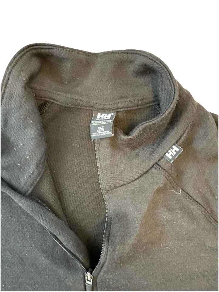 Capa base para mujer talla pequeña S Helly Hansen negra lisa manga larga 1/4 cremallera Foto 3 de 4