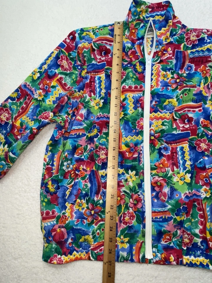 Vtg. 80s 90s Koret Francisca Windbreaker Jacket Shoulder Pads Full Zip - Image 3 of 4