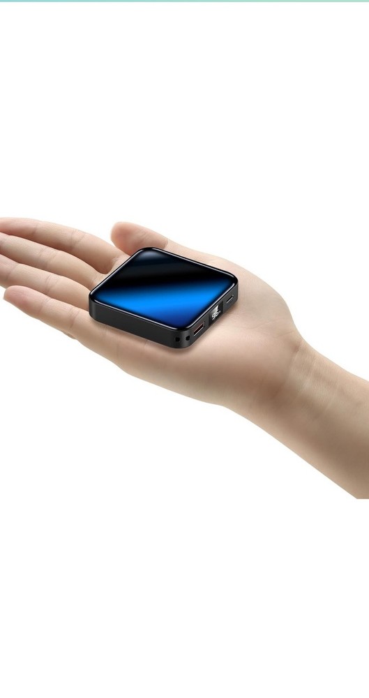 10000mAh Mini Power Bank with Fast Charging, Built-in Cables & LED Light