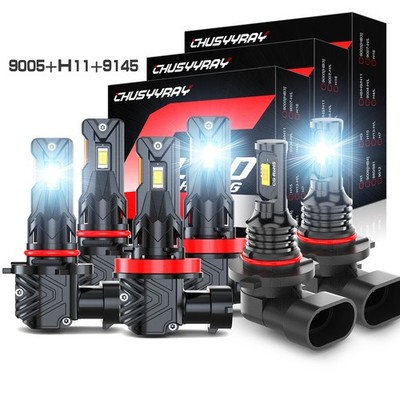 FIT 2011-2017 RAM 1500 2500 3500 6x LED Combo Headlight Kit Hi/Lo Beam+Fog Bulbs