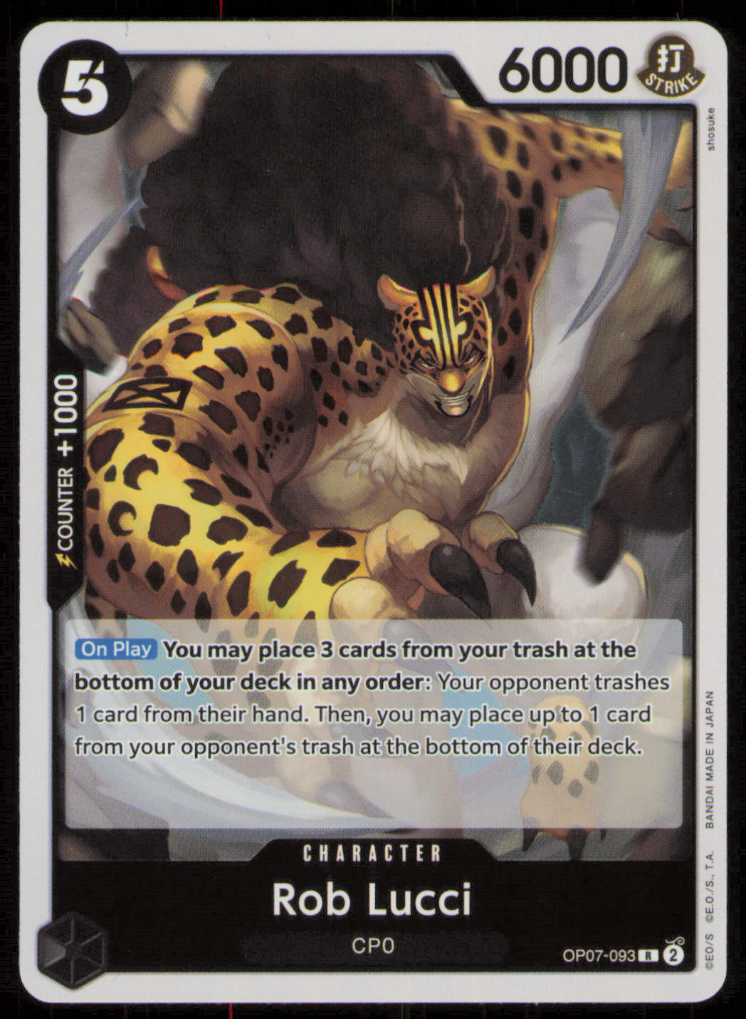 Rob Lucci OP07-093 R 500 Years in the Future - ONE PIECE Card Game NM fOIL