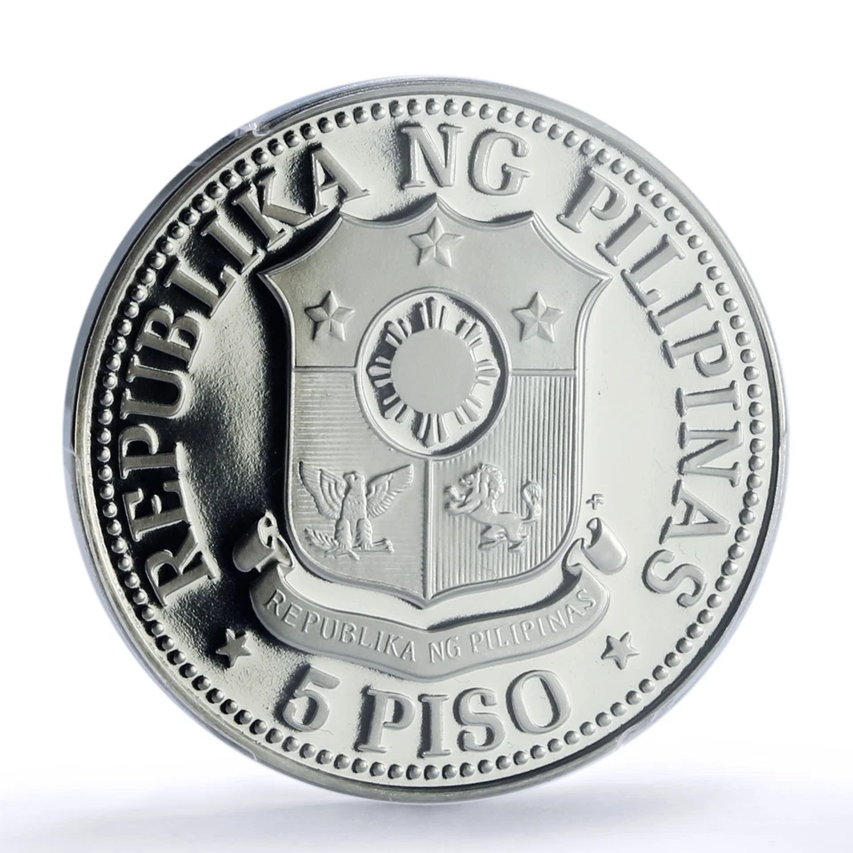 Filipinas 5 piso Marcos Nueva Sociedad KM-210.1 PR 70 PCGS moneda de níquel 1975 Foto 2 de 4