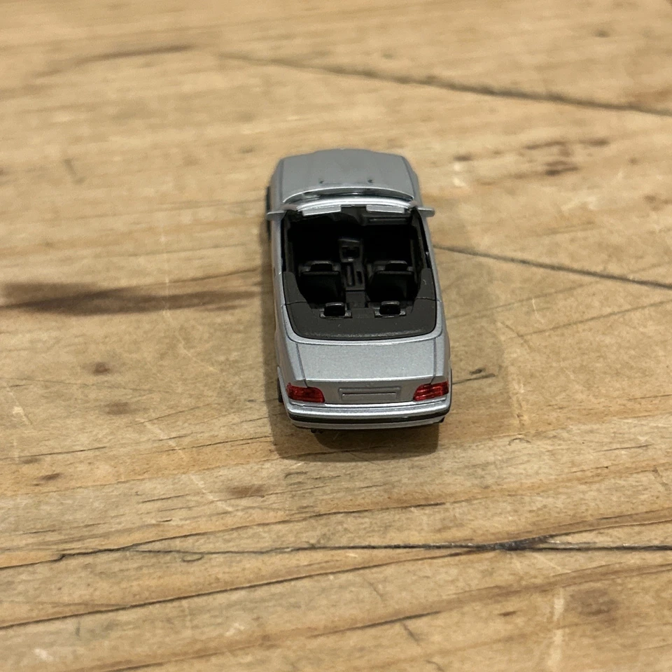 Coche miniatura vintage Herpa BMW Serie 3 descapotable 1:87 plateado Foto 4 de 4