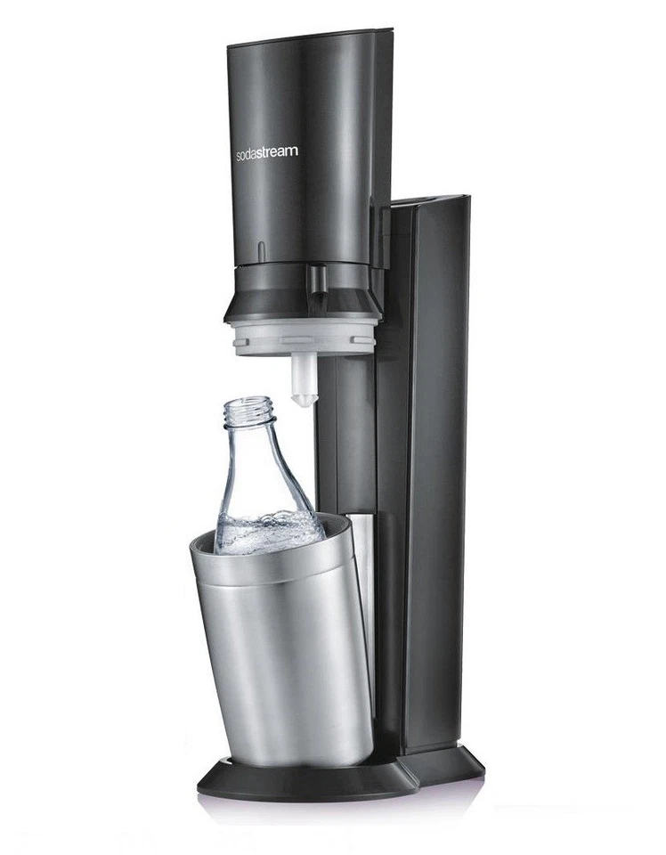 SodaStream Crystal 3.0 Trinkwassersprudler 3 Glaskaraffe u. Co2 Zylinder Schwarz - Bild 2 von 4