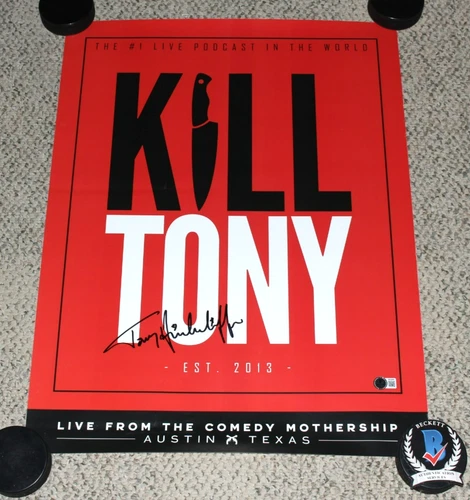 TONY HINCHCLIFFE SIGNED 'KILL TONY' LIVE PODCAST SHOW POSTER BECKETT COA COMEDY