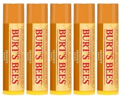 5 X Burt's Bees Lip Balm Honey 4.25g