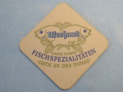 Beer Brewery COASTER ~ Uferhaus Georg Humer Fischspezialitaten ~ Donau, AUSTRIA
