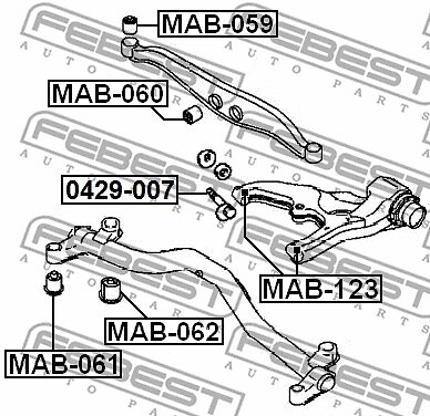 MAB-060 FEBEST Mounting, differential for MITSUBISHI