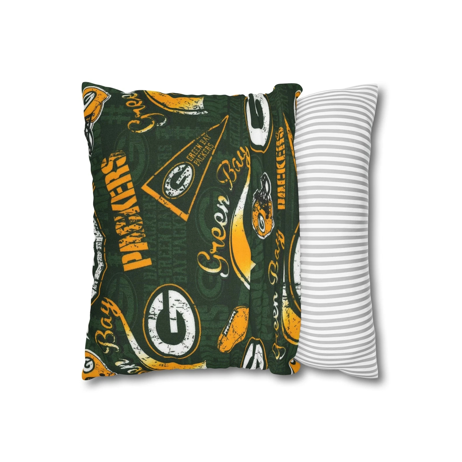 Green Bay Packers Spun Square Throw Pillow