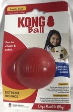 Kong Classic Red Durable Bounce Ball Small Dog Fetch & Chew Toy New In Packaging