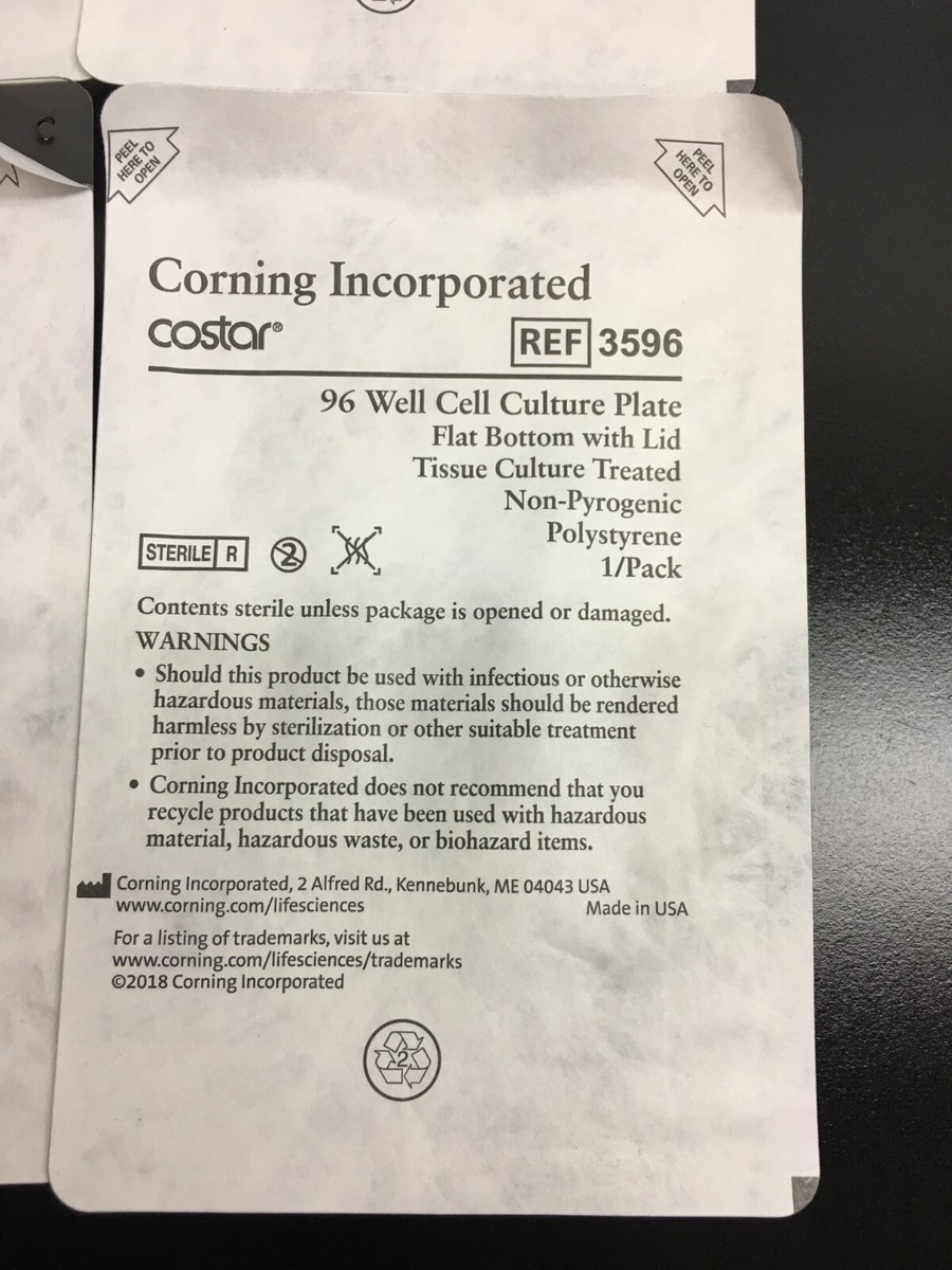 Costar Corning REF 3596 | 96-well Clear Flat Bottom TC-treated