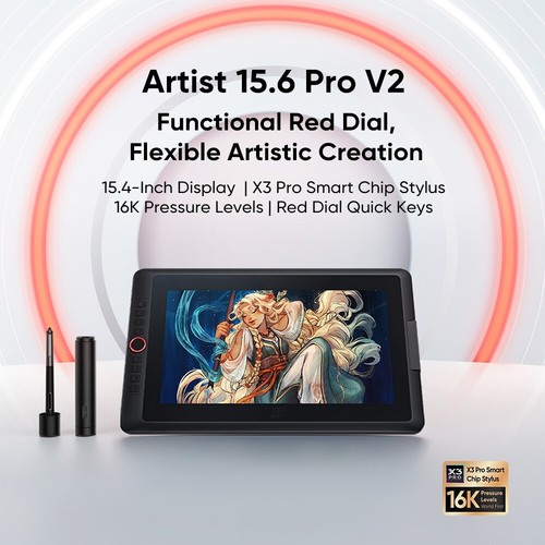 XPPen New Artist 15.6 Pro V2 Graphics Pen Tablet Monitor 15.4 inch Display - Picture 2 of 11
