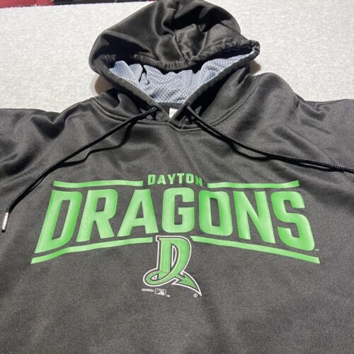 Dayton Dragons Black Hoodoe Sweatshirt Pro Edge Large MiLB Minor League Reds