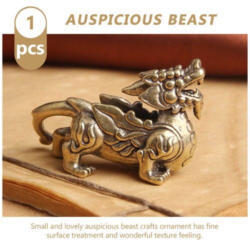 2PCS Vintage Style Kylin Craft Auspicious Beast Artware Decorative Ornament New - Afbeelding 9 van 12