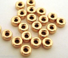 20pcs 3mm Yellow 14k gold filled seamless donut roundel bead spacer shiny GB33