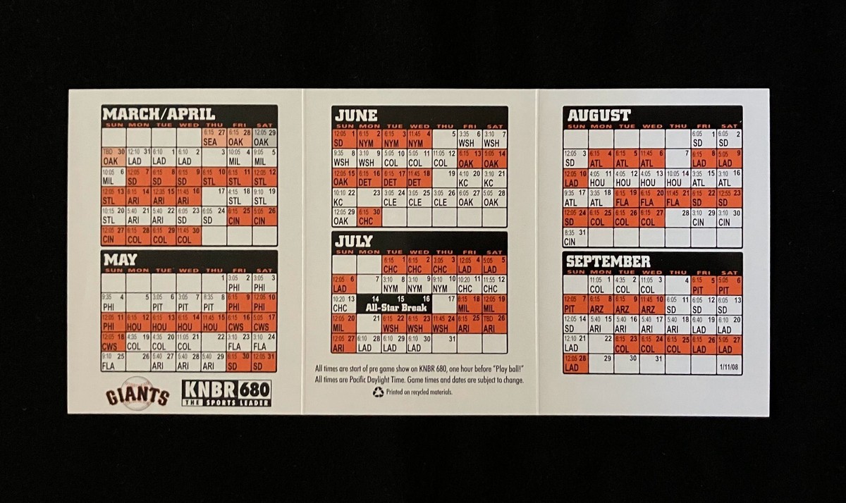 2009-san-francisco-giants-baseball-schedule-ebay