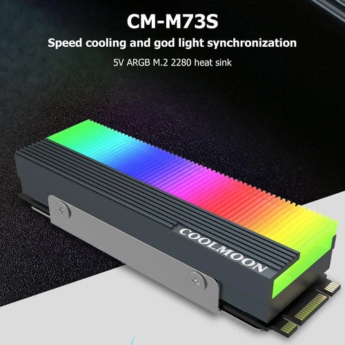 COOLMOON CM-M2A M.2 SSD Heatsink Cooler 2280 ARGB Solid State Disk Radiators