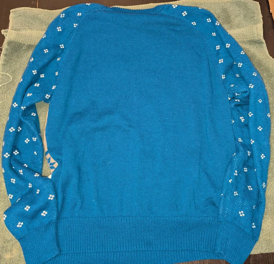 Blue R2D2 Christmas Sweater Star Wars Droid Candy Canes Adult Size L - Image 2 of 4