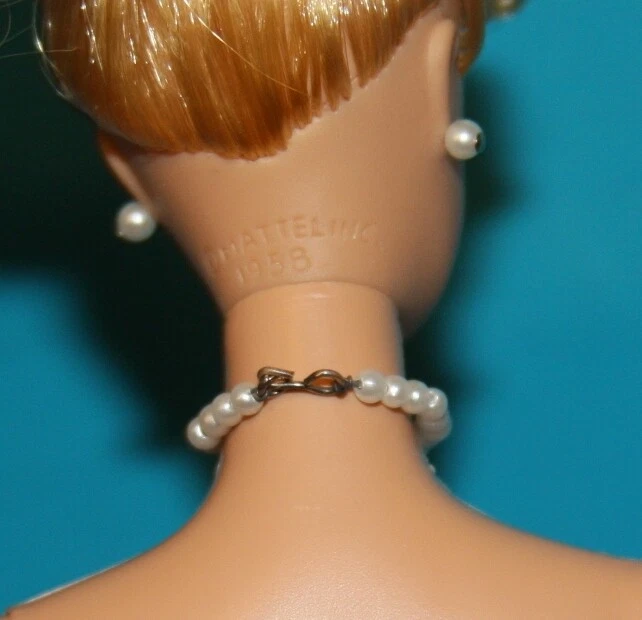 PENDIENTES Y COLLAR PERLA Vintage Barbie Desfile de Pascua #971 Repro EXCELENTE Foto 3 de 4