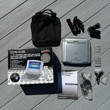 CRAIG 7  TFT PORTABLE DVD PLAYER MODEL CTFT701 RECHARGEABLE BATTERY ALL CONTENTS