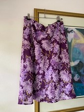 VTG 1990s Express Purple Floral Elastic Midi Chiffon Skirt Grunge Fairy Medium