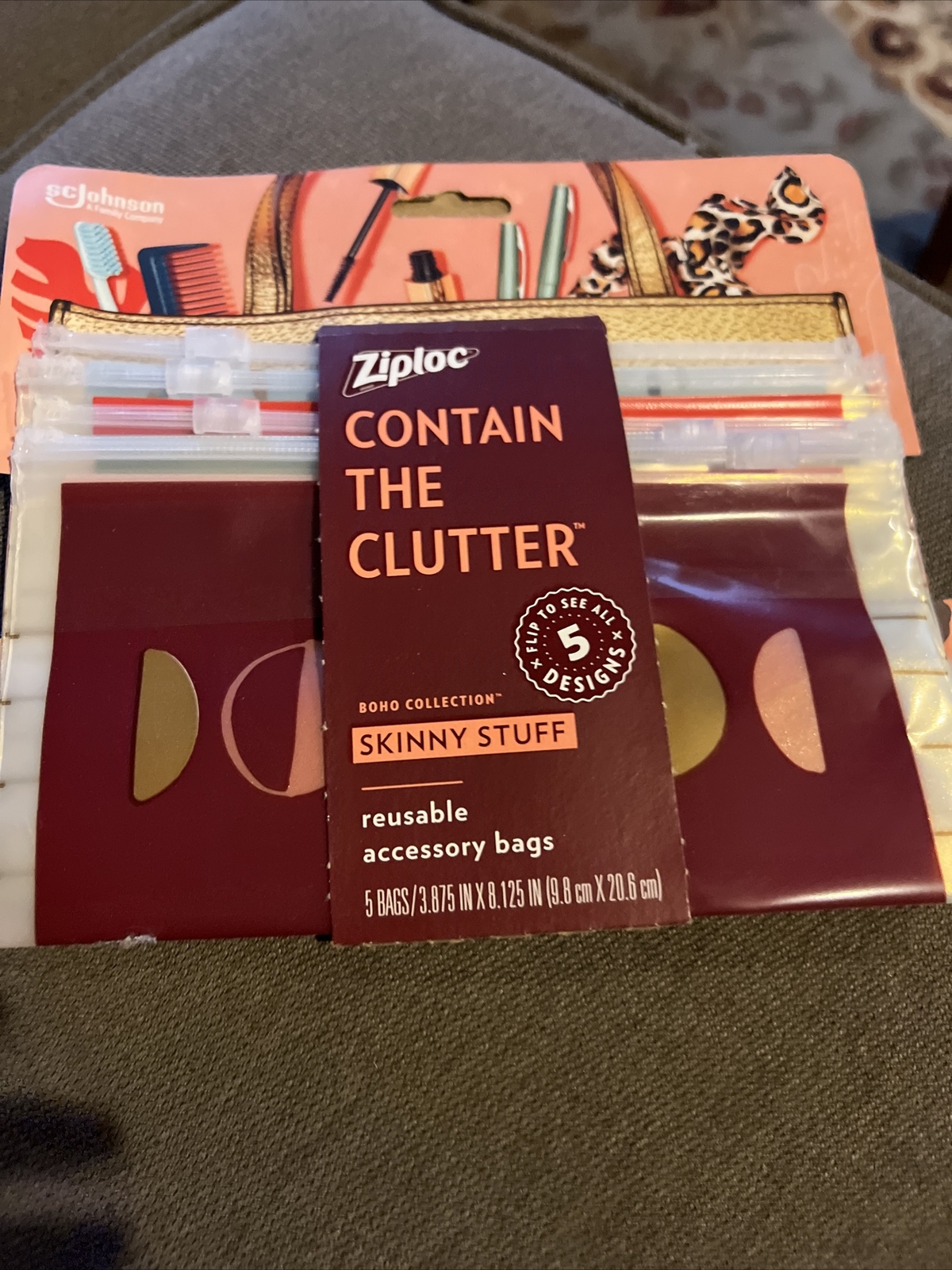 1 pack Ziploc Contain The Clutter Chic Collection Accessory Bags 5 bags ...