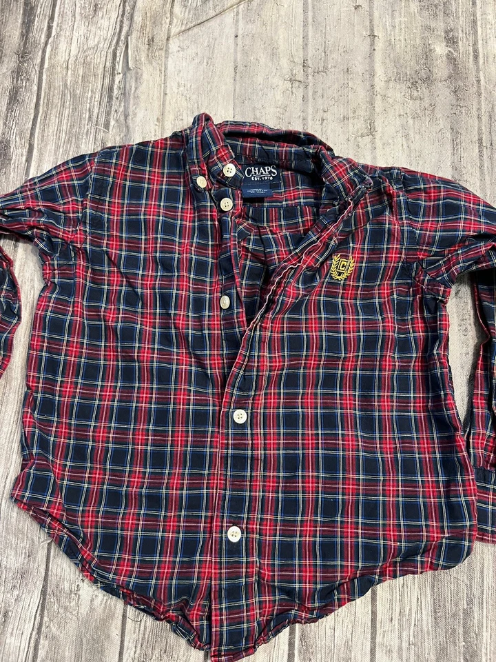 Camisa de manga larga con botones talla 3T para niños pequeños Foto 2 de 4