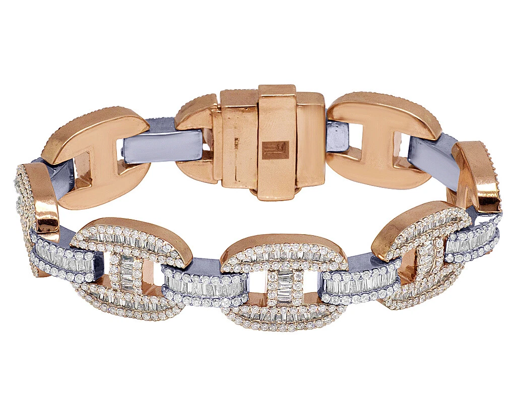 Mens diamond baguette sale bracelet