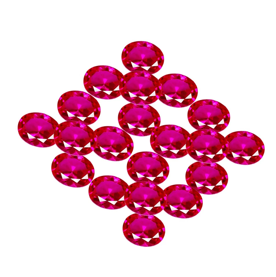 Natural Red Ruby 20 Pcs Lot 8x6 MM Loose Gemstone Certified Oval Cut W261 - Image 4 of 4