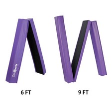 6/9ft Folding Balance Beam Non-Slip Rubber Base Gymnastics Beam Practice Purple