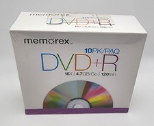 New Memorex 10-PACK DVD-R Recordable Discs 16X 4.7GB 120Min Sealed