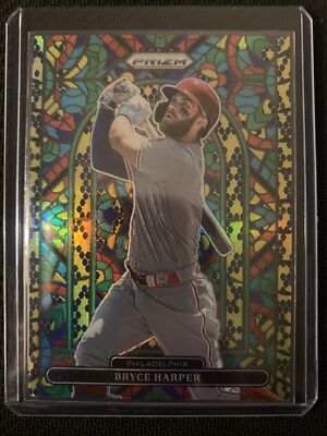 2022 Panini Prizm Bryce Harper Stained Glass Snake Skin Print 10/50 NO. SG-4