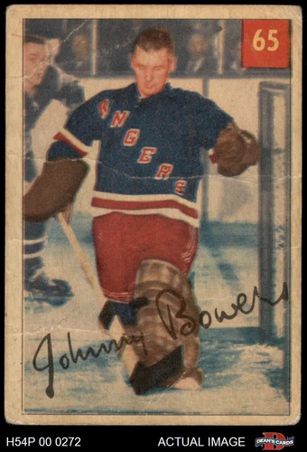 1954 Parkhurst #65 Johnny Bower Rangers-Hockey RC HOF 1.5 - FAIR