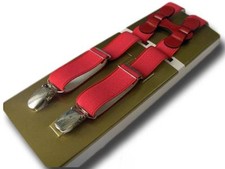 Paris Men's Superlative Quality Red Narrow Straps