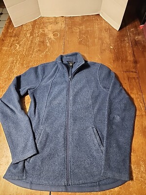 Athleta Stroll Fleece Full Zip Jacket in Chrome Blue Size Small Womens 