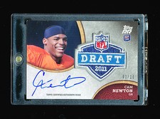 CAM NEWTON 2011 TOPPS ROOKIE RISING NFL DRAFT PATCH AUTO JERSEY NUMBER RC # 1/10