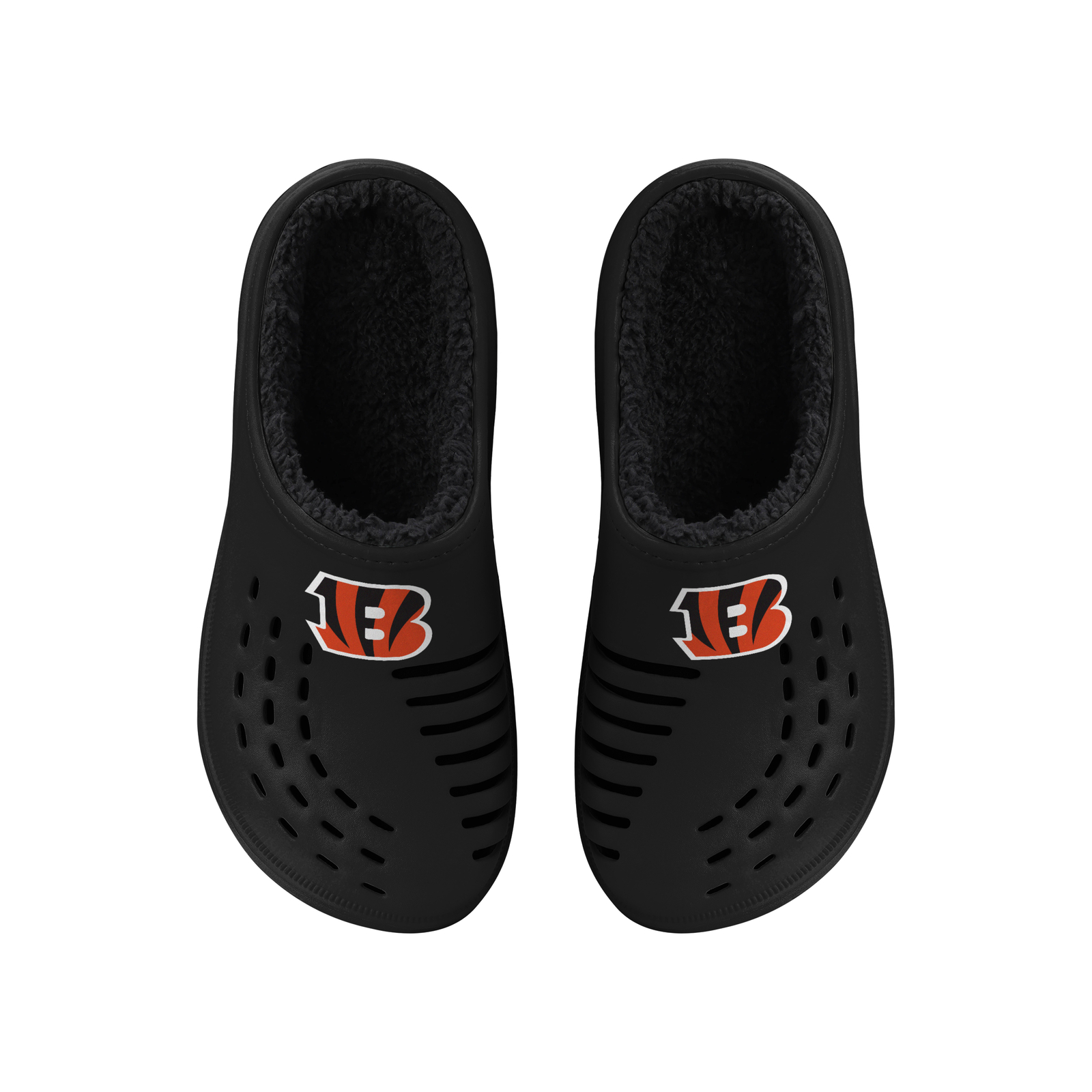 Мужские сабо с крупным логотипом FOCO NFL Cincinnati Bengals на подкладке из шерпа