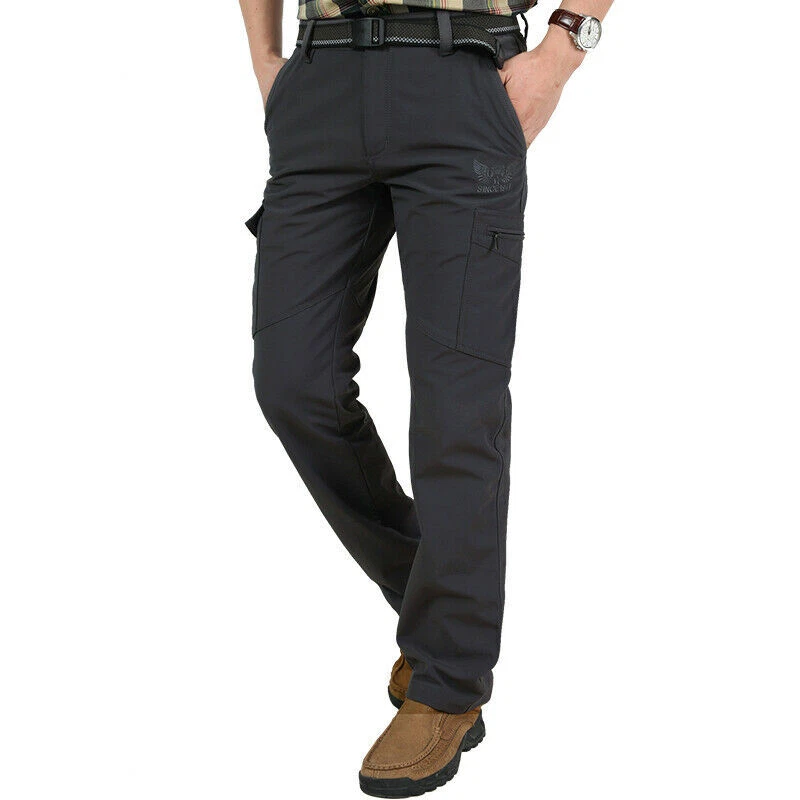 Pantaloni Uomo Multi-tasche Militari invernali felpati Cargo caccia pesca M-4XL - Immagine 4 di 4