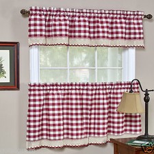 Buffalo Check Gingham Custom Window Curtain Treatments - Assorted Colors  Sizes